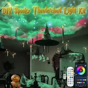 Decorazioni di Halloween Luci di nuvole di tuono LED per soffitto 2/4 mq Kit di luci di nuvole colorate 3D per la decorazione della sala giochi Portico della camera da letto 1