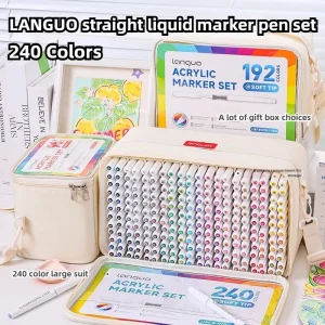 LANGUO 240/9 Colori Diretti Colore Liquido Vernice Acrilica Penne Pennello Pennarello Artista Pittura FAI DA TE Creazione di Carte Rifornimento D'arte di Cancelleria 1