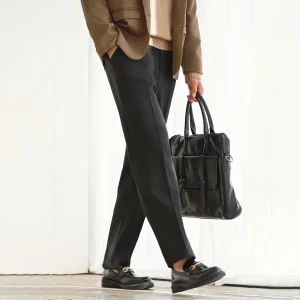 2025 pantaloni da uomo con spacco casual lavorato a maglia in lana 100% vestibilità ampia tinta unita nuovi pantaloni da lavoro in autunno e inverno 1