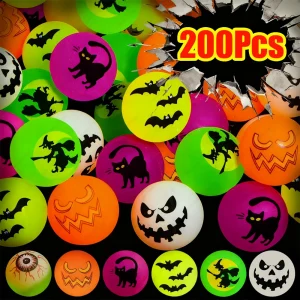 1-200 pezzi di Halloween che si illumina al buio palla che rimbalza giocattolo per bambini dolcetto o scherzetto regalo Halloween incandescente palla rimbalzante bomboniere fornitura 1