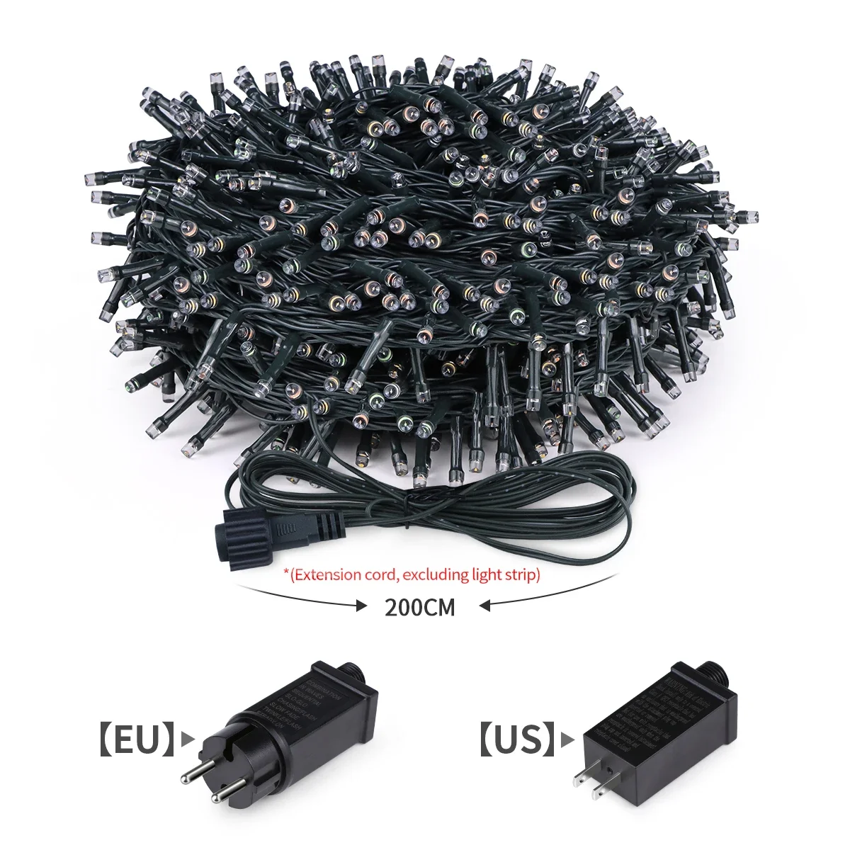 Luci da fata a LED scintillanti multicolori con 8 modalità IP67 impermeabili per Natale Halloween Outdoor Garden Yard House Party 4