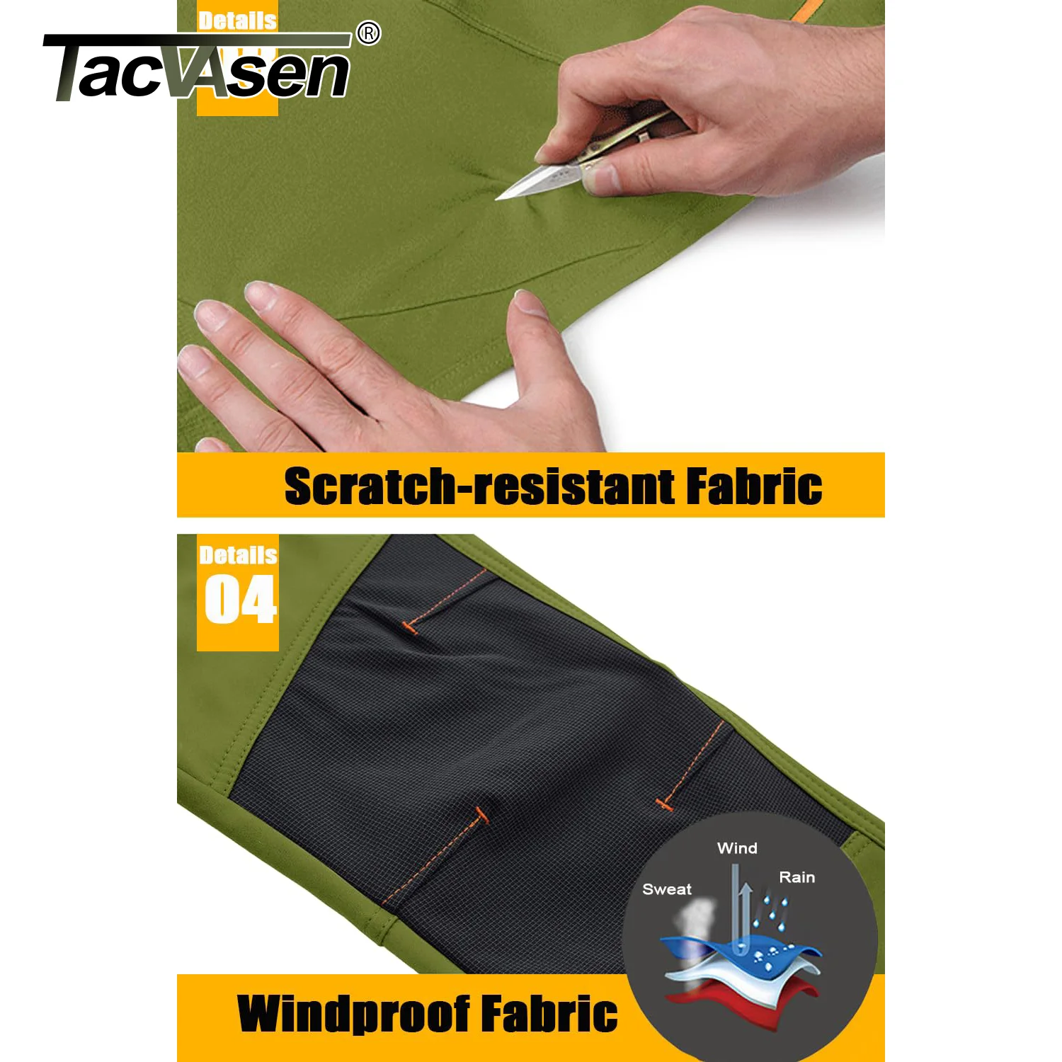 Pantaloni da sci invernali TACVASEN pantaloni impermeabili termici caldi da uomo pantaloni foderati in pile tattico pantaloni da lavoro da montagna da trekking all'aperto 5