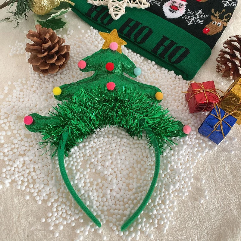 Fasce per decorazioni natalizie, cappelli con renne, copricapo, forniture per feste per bambini e adulti. Fasce per albero di Natale 6