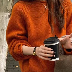 Maglione da donna a maniche lunghe allentato Harajuku maglioni coreani autunno inverno maglieria top morbidi e caldi pullover maglione Femme solido chic 1