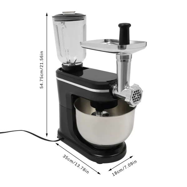 Impastatrice da cucina con 6+1 impostazioni di velocità, potenza 1500 W, per impasto, panna montata, succhi, perfetta per panetteria domestica o ristorante 5