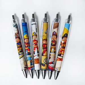 7 pezzi/14 pezzi penne retrattili a tema pompiere penne a sfera pompiere penne regalo di cancelleria per studenti per ufficio quotidiano 1