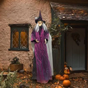 Puntelli da strega in piedi Horror Indoor Halloween Puntelli da strega volante Strega Decorazioni di Halloween Decorazioni da giardino per feste a tema Halloween 1