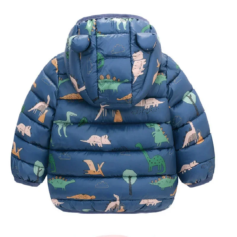 Ragazzi Ragazze Piumini caldi Autunno Inverno Giacche Stampa Cappotto con cerniera Bambini Capispalla corto con cappuccio Abbigliamento per bambini 1-6 anni 2