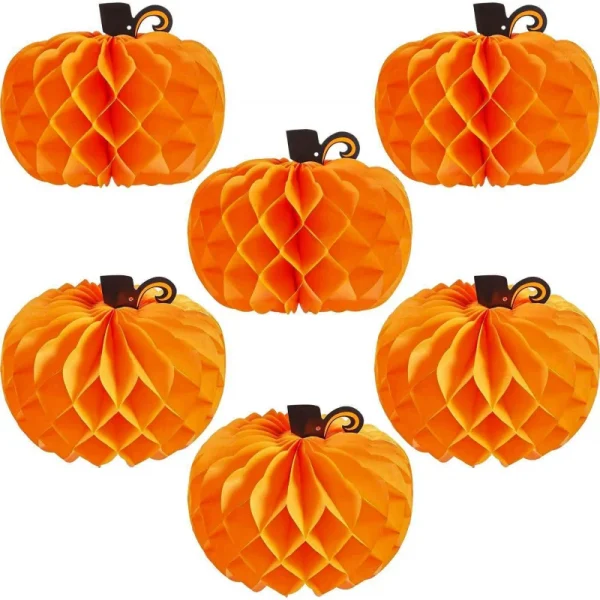 1/3 pezzi centrotavola di zucca a nido d'ape di zucca di carta decorazione da appendere per forniture per feste di festival autunnali di Halloween/Ranksgiving 2