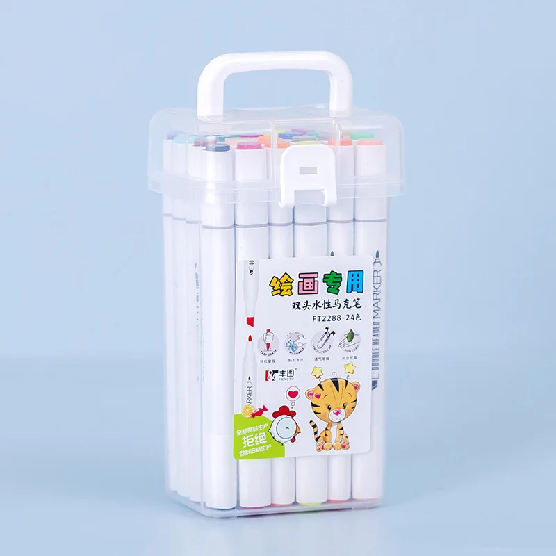 I pennarelli a base d'acqua sono lavabili e hanno colori vivaci sono articoli di cancelleria per imparare a disegnare e marcare 3