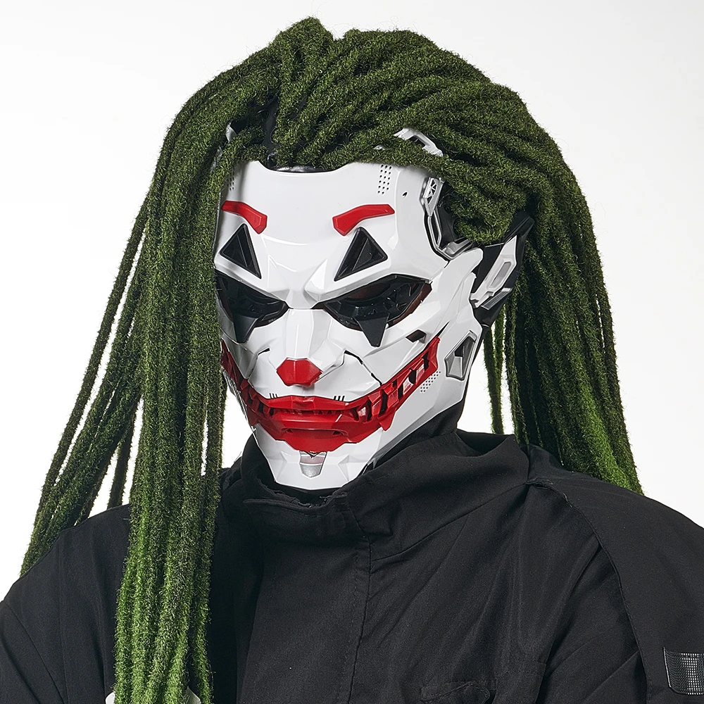 Maschere Joker Maschere Cyberpunk Trecce da clown 2d Cosplay Resina Prodotti personalizzati Halloween Anime Oggetti di scena e regali di ruolo Giocattoli 2