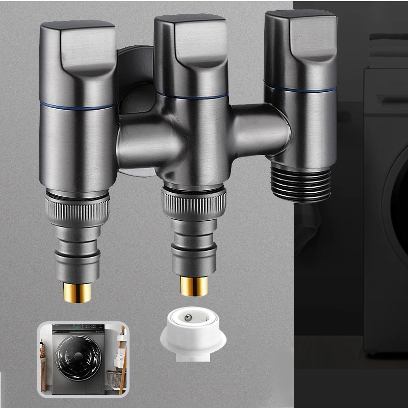 G1/2 Rubinetto per lavatrice multifunzione Rubinetto per acqua in ottone Valvola ad angolo ad apertura rapida Accessori per attrezzi da bagno montati a parete 1