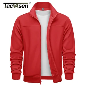 TACVASEN Giacche da pista primavera autunno Giacca sportiva leggera da uomo con zip intera da corsa Giacche da atletica Allenamento Fitness Capispalla 1