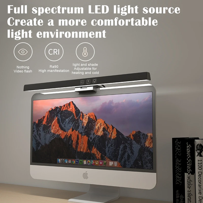 Schermi informatici multipli, luci sospese eleganti, lampadari curvi moderni, colori vivaci e luci RGB regolabili. 1