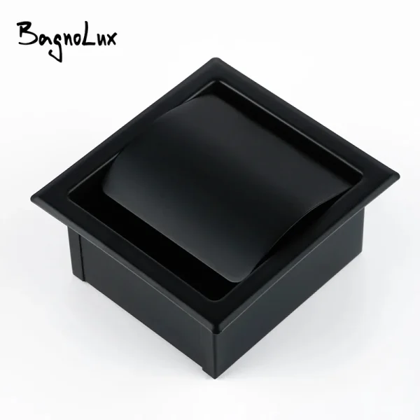 Nero opaco 304 Bagno In Acciaio Inox Porta Rotolo Porta Carta Igienica Parete della Scatola Del Tessuto Montato Supporto per Rotolo di Carta Rastrelliere 2
