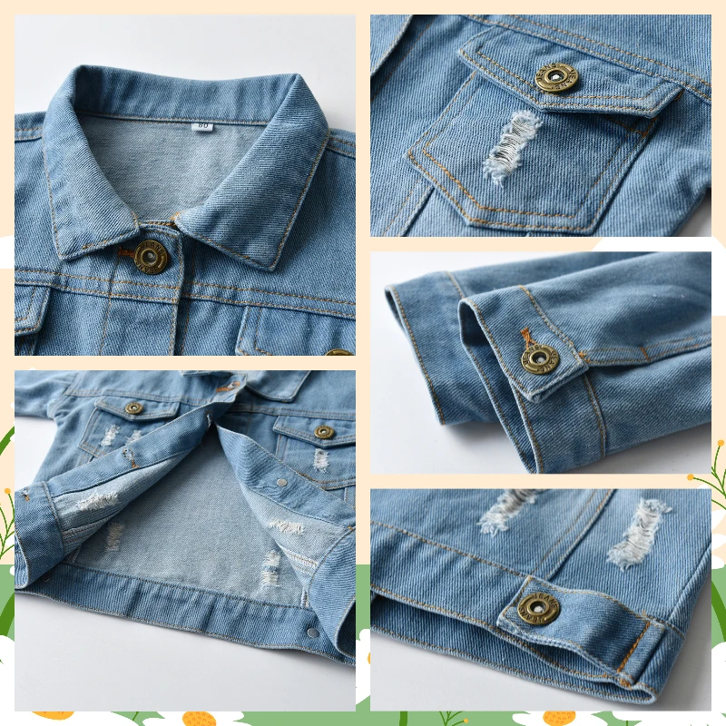 Giacca di jeans personalizzata per bambini Capispalla Cappotti con toppe Nome personalizzato Giacca di jeans Regalo ideale per baby shower o compleanni 5
