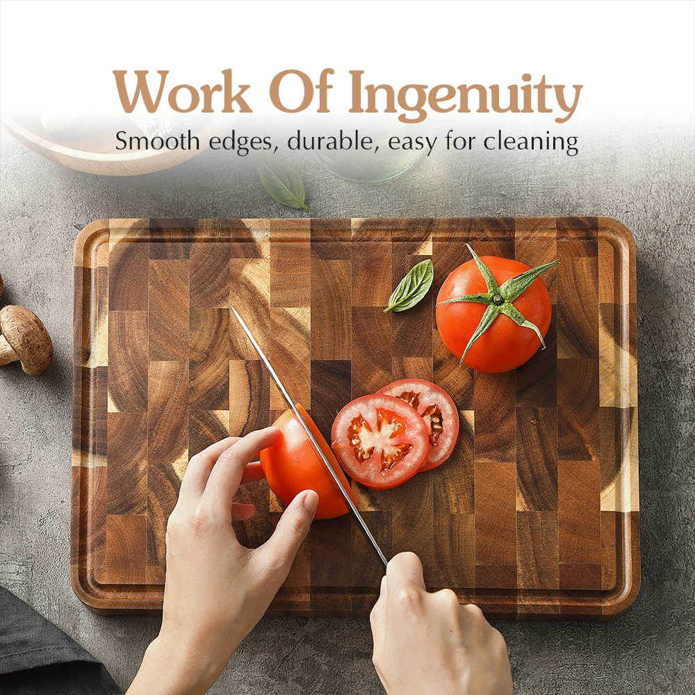 XINZUO tagliere in legno di Acacia taglio pane frutta carne qualità cucina tagliere in legno utensili da cucina antiscivolo 5