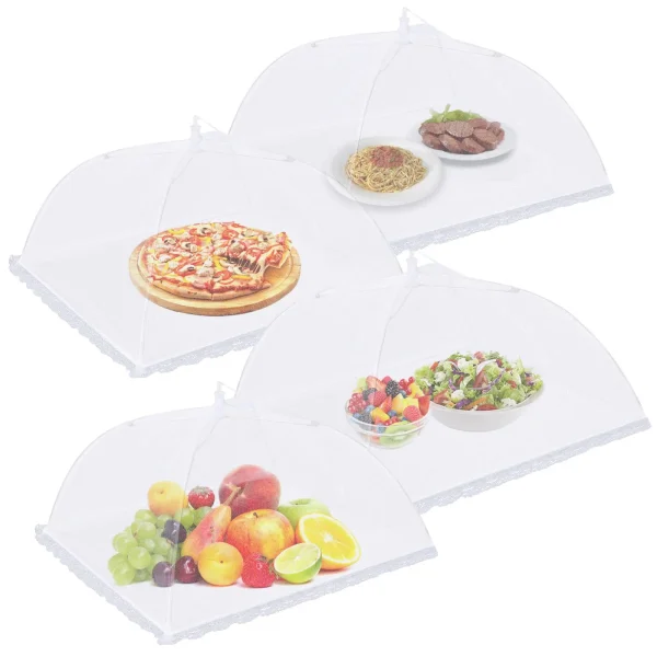 Copertine per alimenti all'aperto per mantenere gli insetti lontani, tenda per alimenti in rete pieghevole da 17x17 pollici per esterni, accessori per picnic Glamping Essentials 1