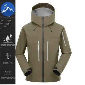 Maxbarley Giacca da uomo nuova per il tempo libero con cappuccio Avventura all'aria aperta Cappotto impermeabile antivento Viaggi Escursionismo Alpinismo Abbigliamento traspirante 1