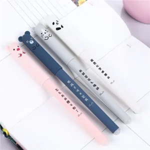 4 pz/set Kawaii Maiale Orso Gatto Mouse Penna Gel Cancellabile Forniture Per Ufficio Scolastico Regalo di Cancelleria 0.35mm Blu Inchiostro Nero 1