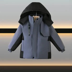 Giacca invernale da ragazzo Mantieni caldo Cappotto giacca a vento moda Cerniera con cappuccio Capispalla per ragazzi Regali di compleanno 2 3 4 5 6 anni Abbigliamento per bambini 1