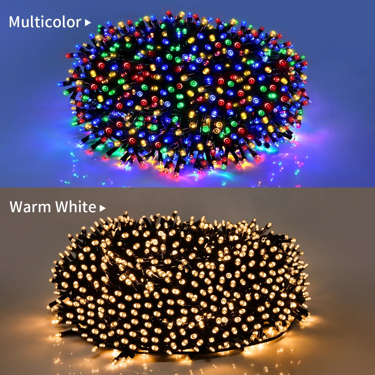 Luci da fata a LED scintillanti multicolori con 8 modalità IP67 impermeabili per Natale Halloween Outdoor Garden Yard House Party 3