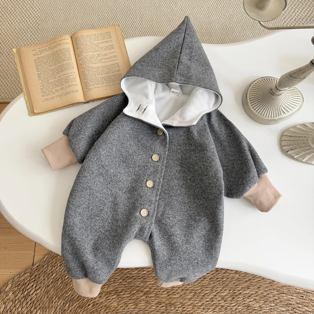 Inverno Neonato Ragazzi Ragazze Jumpsuite Carino Arcobaleno Stampato Manica Lunga con Cappuccio Bambino Pagliaccetti Onepiece Morbido Quotidiano Bambino Abbigliamento 4