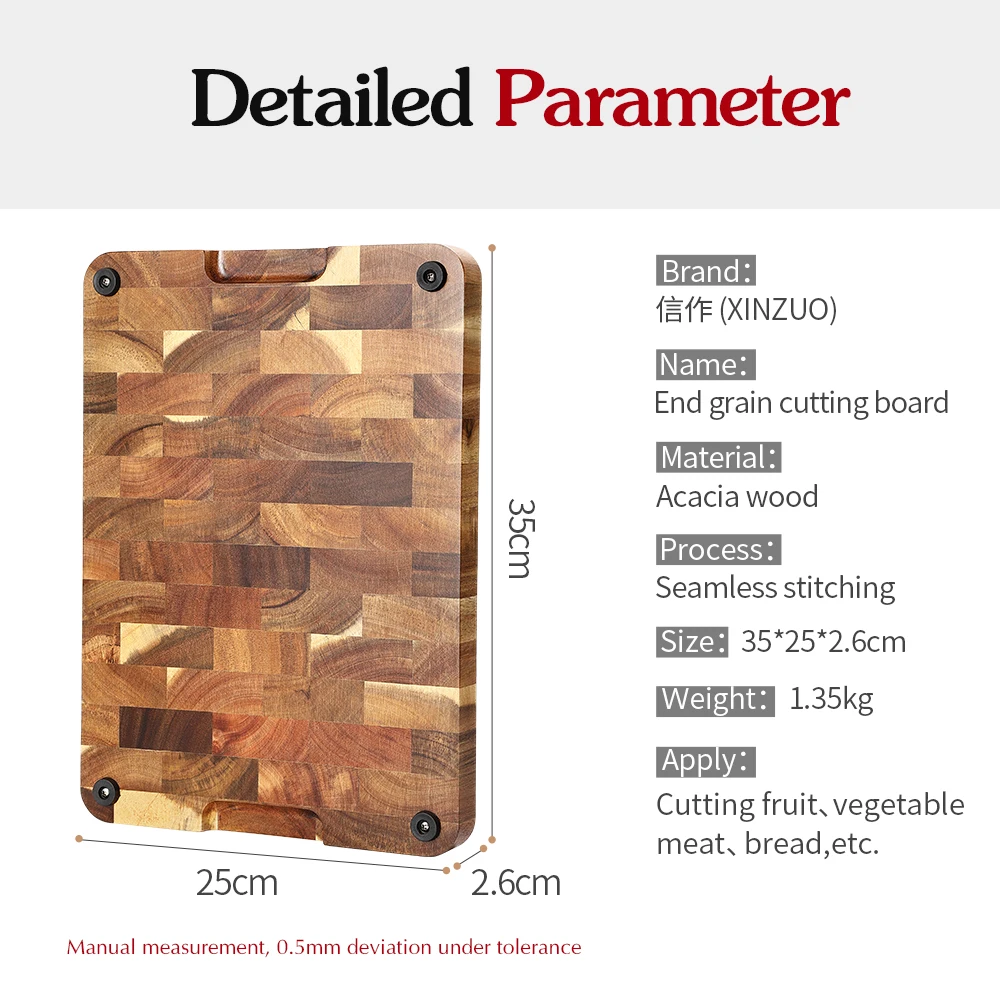 XINZUO tagliere in legno di Acacia taglio pane frutta carne qualità cucina tagliere in legno utensili da cucina antiscivolo 2