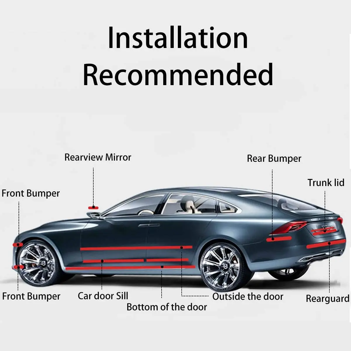 1-20m Nano Fibra di Carbonio Adesivo per carrozzeria auto Specchio per porta Nastro 3D Striscia di protezione Protezione fai da te Pellicola protettiva Adesivo impermeabile 6