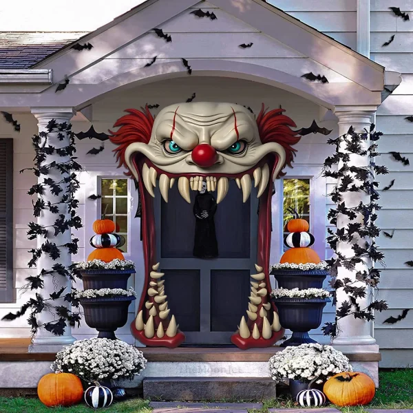 Panno di sfondo sessuale opposto da clown, decorazione per feste di Halloween, forma da clown, banner horror di Halloween 5
