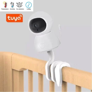 Wouwon Tuya SmartLife App Baby Monitor Rileva la temperatura 1080P Mini IP WiFi Ninna nanna integrata CCTV PZT Babyphone Baby Camera 1