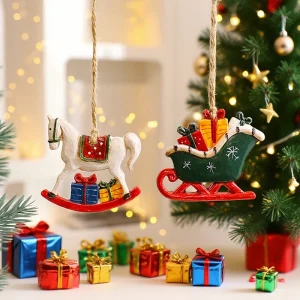 Ciondoli natalizi pendenti Babbo Natale Pupazzo di neve Decorazione dell'albero di Natale Navidad 2026 Ornamento di Capodanno per la festa a casa 1