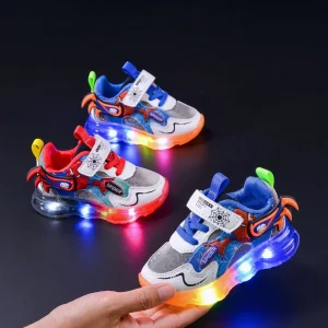 2025 Moda Neonati maschi Sneakers Primavera/autunno Scarpe per bambini Sneaker illuminata Scarpe casual sportive per bambini alla moda 1