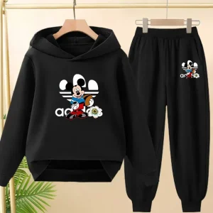 Set di felpe con stampa di cartoni animati di Topolino per bambini da 3 a 12 anni per ragazzi e ragazze Set casual di felpe e pantaloni 1