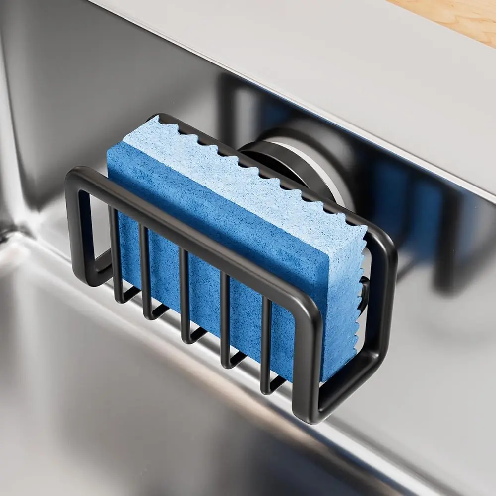 TAILI Scaffale per spugna per lavello Scaffale per scarico Scaffale per organizer per straccio con sfera in filo da cucina in acciaio inossidabile per portaoggetti da cucina 1