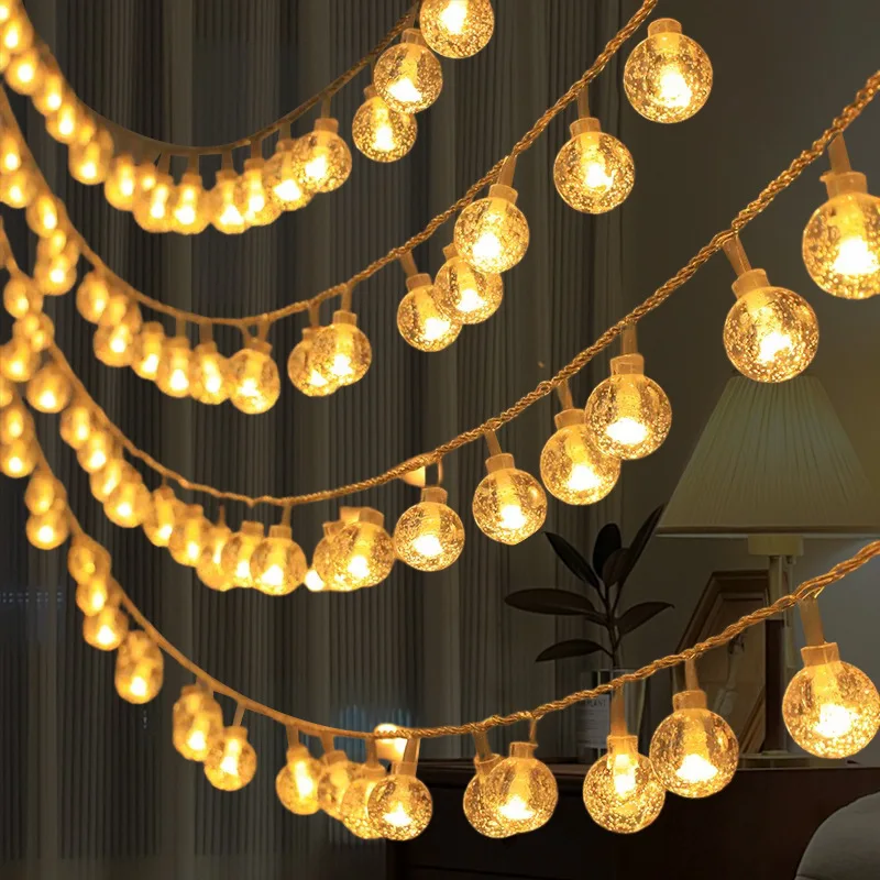 Luci a stringa solari a LED da 12 m Luci a globo di cristallo impermeabili per esterni con 8 modalità di luce da giardino per decorazioni per alberi di feste in patio 3