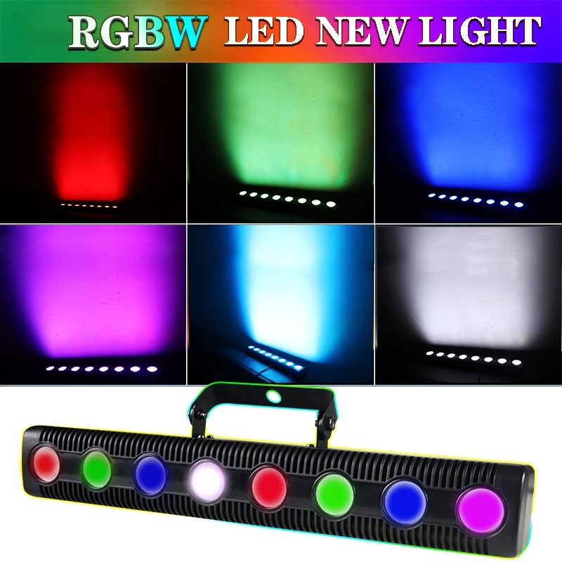 8 LED RGBW 4IN1 DMX Lampada da parete per DJ Disco Party Par Effetto luce scenica per Dance Bar Vacanza Matrimonio Natale Halloween Decorare 2