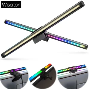 Barra luminosa per monitor a LED Lampada da scrivania RGB Lampade da tavolo dimmerabili per ufficio accattivanti per studio Lettura Schermo del computer Lampada a sospensione 44 cm 1
