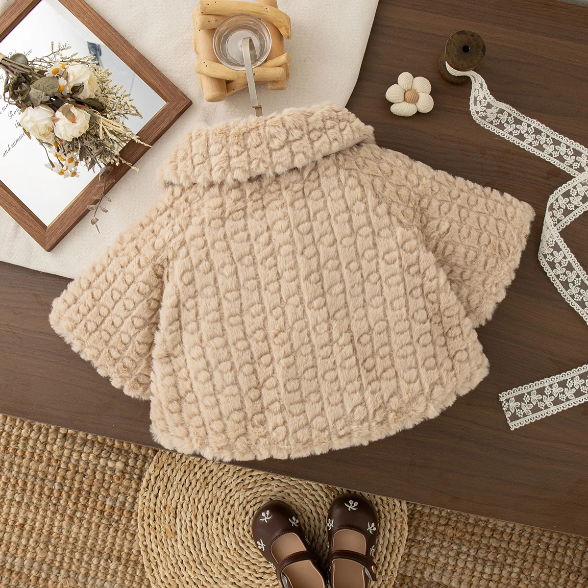 Nuovo cappotto invernale per bambina con fiocco marrone dolce, abbigliamento per bambini antivento e caldo adatto ai bambini dai 9 mesi ai 3 anni 4