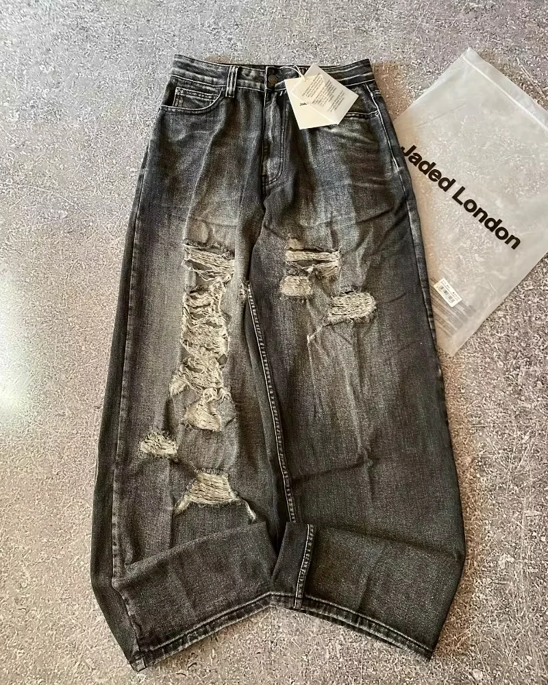 Streetwear New Fashion Jeans larghi con stampa oversize Donna Y2K Harajuku Hip Hop Pantaloni larghi a vita alta gotici vintage 4