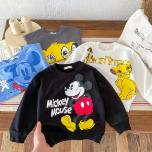 Topolino modello vestiti per bambini top a maniche lunghe felpa costume da bambino abbigliamento primavera autunno felpa con cappuccio moda allentata 1