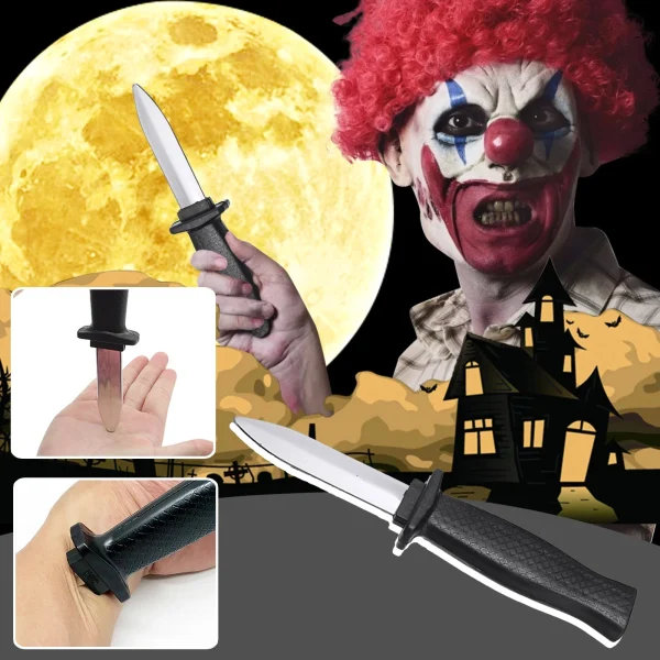 Puntelli Giocattoli Scherzo Coltello retrattile in plastica magica Scherzo Scherzo Puntelli Coltello Trucco spaventoso Pugnale finto Divertente 2