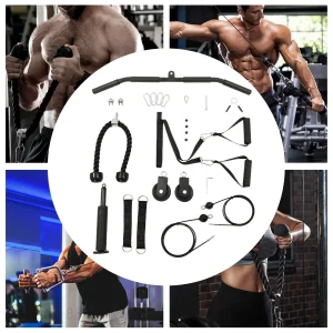 Sistema di pulegge per pesi a cavo per sistema di pulegge per palestra domestica Palestra con corde di sicurezza Attrezzatura per allenamento per la forza fitness unisex per adulti 1
