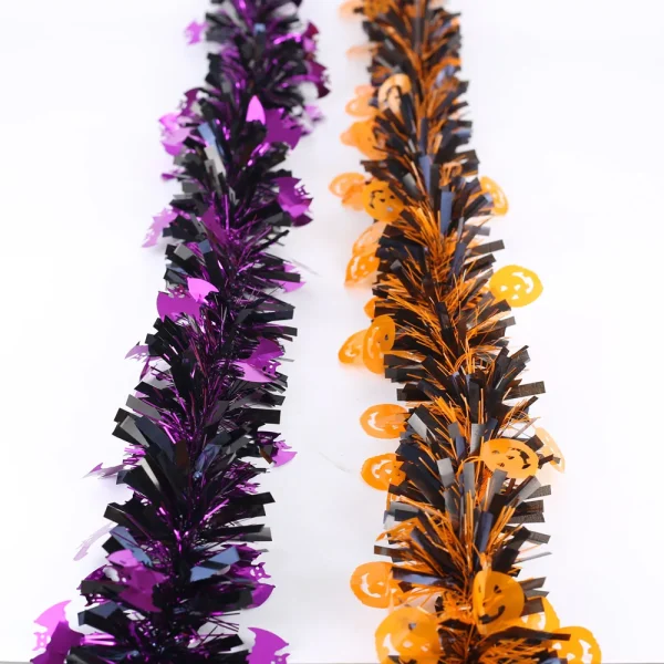 Nastro decorativo per Halloween da 2 m: barra colorata zucca e pipistrello, ghirlanda fai da te per casa stregata per l'atmosfera della festa spettrale 1