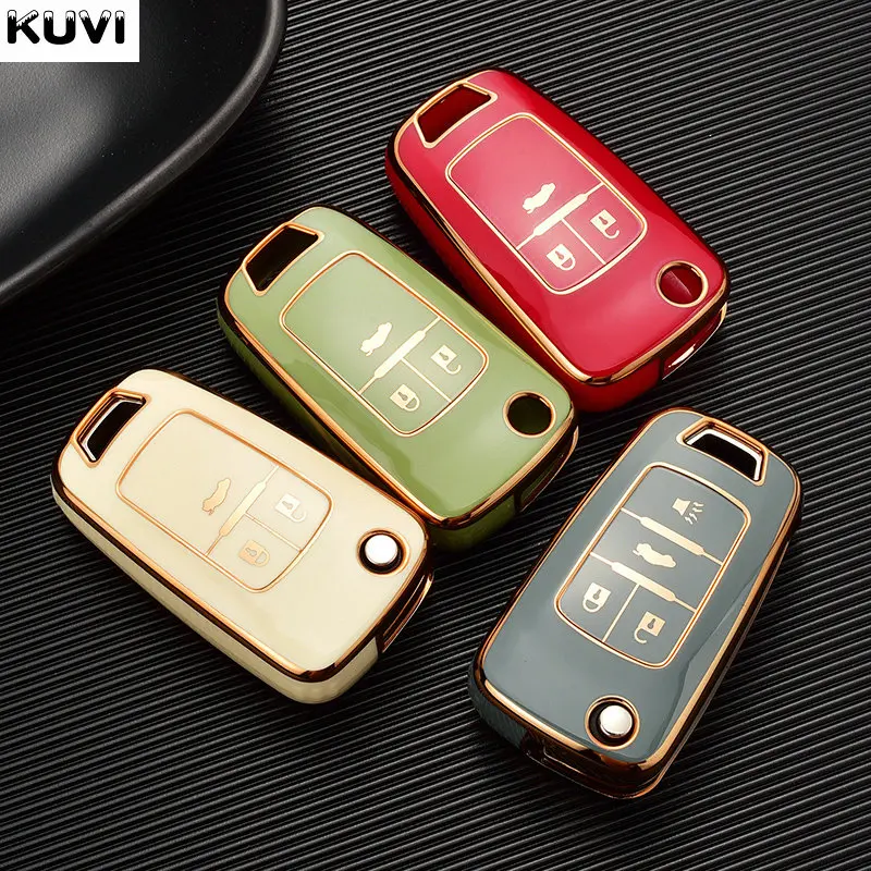 Placcatura TPU Caso Chiave Dell'automobile Borsette Copertura Fob Per Chevrolet Cruze Aveo Trax Sail Malibu Captiva Opel Vauxhall Astra J Corsa Insignia 3