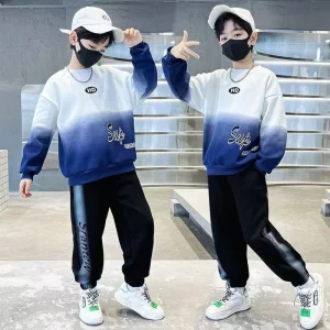 Set di vestiti per bambini autunnali per bambini Felpe con stampa di lettere Pullover Top e pantaloni Pantaloni 2 pezzi Tute per ragazze adolescenti 1