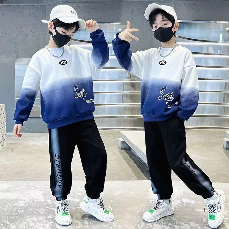 Set di vestiti per bambini autunnali per bambini Felpe con stampa di lettere Pullover Top e pantaloni Pantaloni 2 pezzi Tute per ragazze adolescenti 1