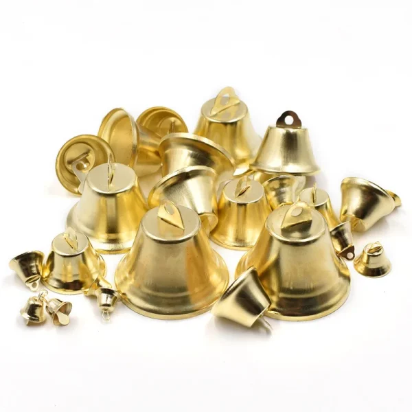 10-50mm Oro Corno Aperto Jingle Bells Albero Di Natale Decorazione Della Porta Piccolo Carillon di Vento Ciondolo Artigianato FAI DA TE Accessori Per Animali Domestici Del Partito 5