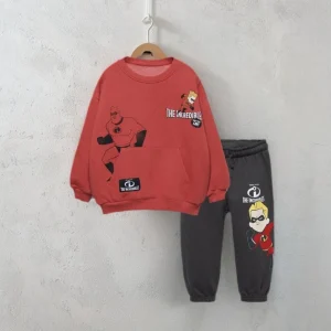 Neonati maschi Autunno Abbigliamento per il tempo libero Top larghi Disney Incredibili Top + Pantaloni per bambini Set Autunno Abbigliamento casual Cartoon Pullover in maglia 1