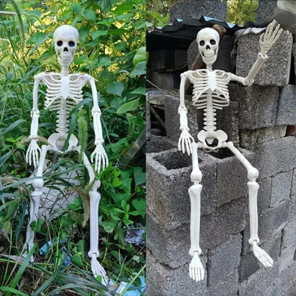 Scheletro di teschio di Halloween 40/90 cm Scheletro posabile Forma umana Ossa Decorazioni per la casa per feste di Halloween Puntelli horror per casa stregata 1